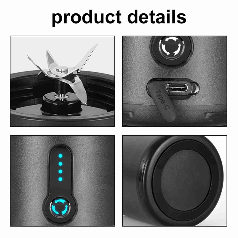 Portable Blender Cup USB Electric Fruit Juicer Rechargeable Juice Mixer