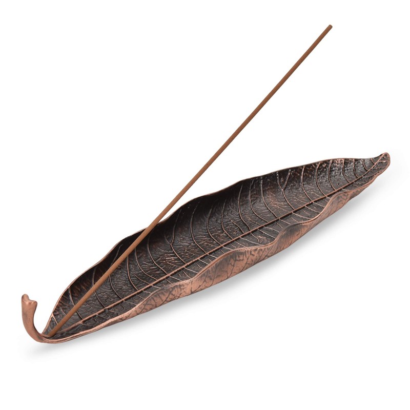 Metal Incense Stick Holder Leaf Incense Burner with Frog Snail