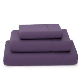 Cosy House Collection Luxury Bamboo Sheets - Blend of Rayon Derived from Bamboo - Cooling & Breathable, Silky Soft, 16-Inch Deep Pockets - 3-Piece Bedding Set - Twin, Purple