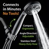AquaDance High Pressure 6-Setting Matte Black Handheld Shower Head with