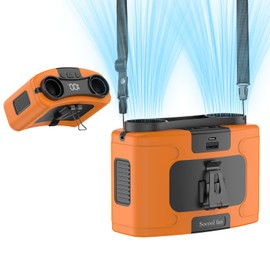 Socool - Ventilador portátil de cintura de 10000 mAh, con clip para el cinturón portátil, ventilador personal, recargable, funciona con pilas con 9 velocidades y linterna para el cuello, ventilador