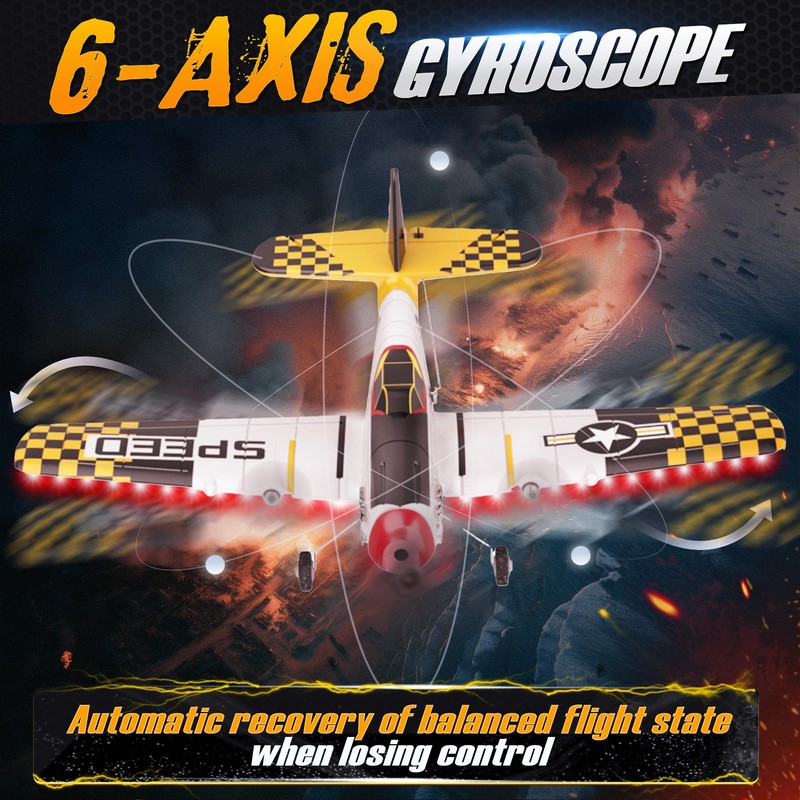 BEZGAR HQ089 3-Channel RC Plane, 6-Axis Gyro 2.4GHz Remote Controlled