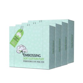 Embossed Soft Cotton Pads 300 Sheets 1+1 +1+1 Total 1200 Sheets / 엠보싱 소프트 화장솜 300매 1+1 +1+1 총1200매