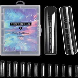 Dual nail extension form tip 120p set M type, transparent, 1 piece / 듀얼 네일연장 폼 팁 120p 세트 M타입, 투명, 1개