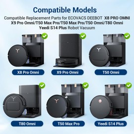 Bluearks 14Pcs Dust Bags,Compatible with Ecovacs Deebot X8 Pro Omni/T50 Pro Max Omni/T80 Omni/Yeedi S14 Plus, 3.5L Large Capacity Disposable Replacement Bags