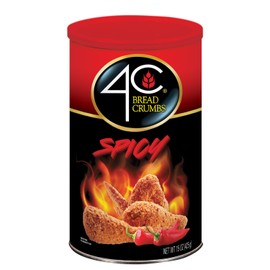 4C Premium Spicy Bread Crumbs, Spicy Plain 1 Pack, Flavorful Crispy Crunchy, Value Pack (15 Ounce)