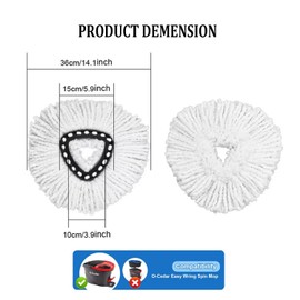 Yeeson Spin Mop Replacement Head, 16 Pack 100% Microfiber Mop Refills Spin Mop Replacements Head for Easy House Cleaning Floor Mopping