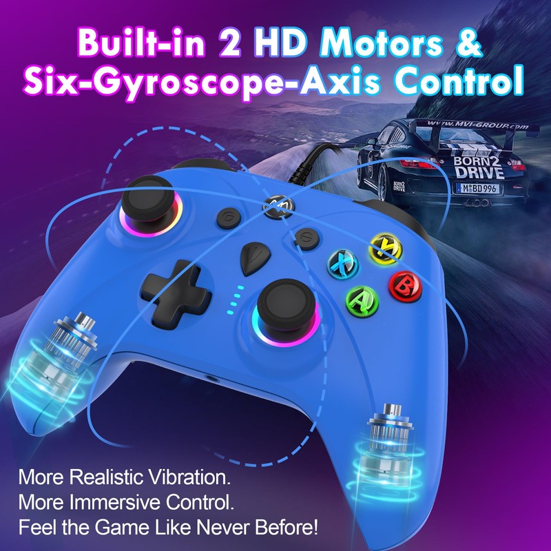 RavoGrip Wired Controller for Series PC, Gaming Control Controllers with