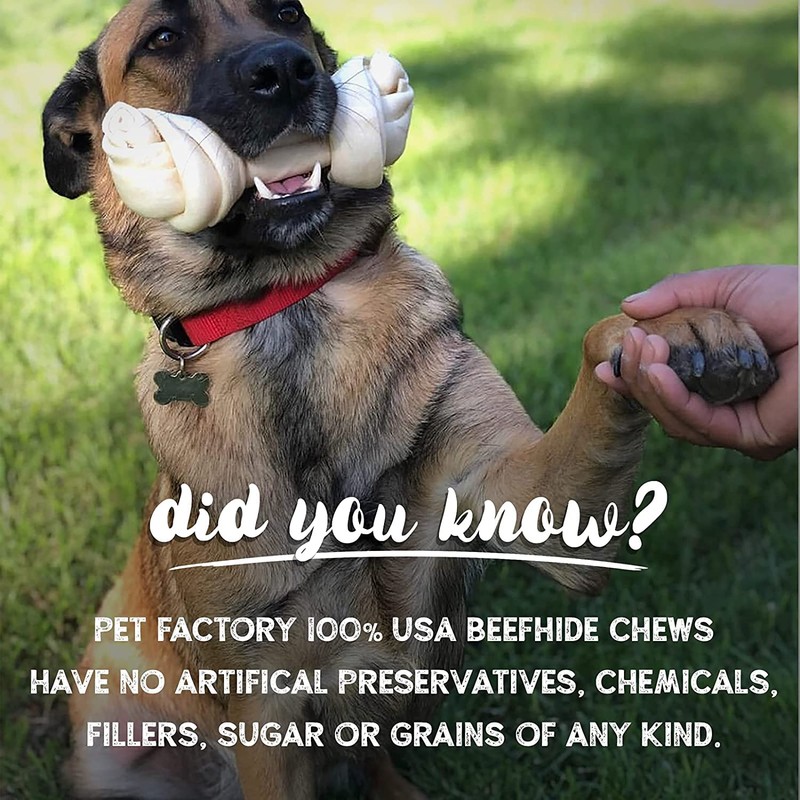 Pet Factory 7in Braided Beefhide Dog Chew Sticks with Peanut