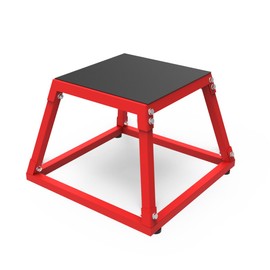 12 Inch Plyometric Jump Box, Steel Plyo Platform and Jumping Box, Anti-Slip Exercise Step Up Box for Home Gym Training,Red