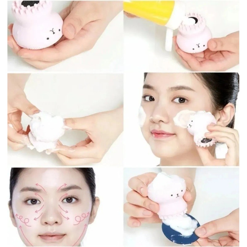Cepillo Pulpo Masaje Exfoliante Facial Silicona Pack 12pz F
