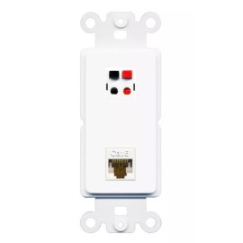 Wallplate City 2 Port White Decorative Jack Coupler Keystone Rocker CAT6 SPEAKER Wall Plate