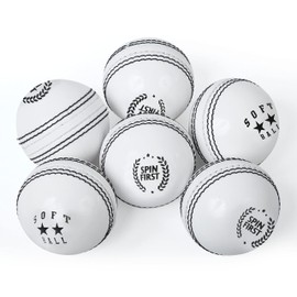 ADS SPORTS Soft Cricket Balls For Practice & Excellent Training & Skills Cricket Balls For All Age Players Senior & Junior (Senior, White)