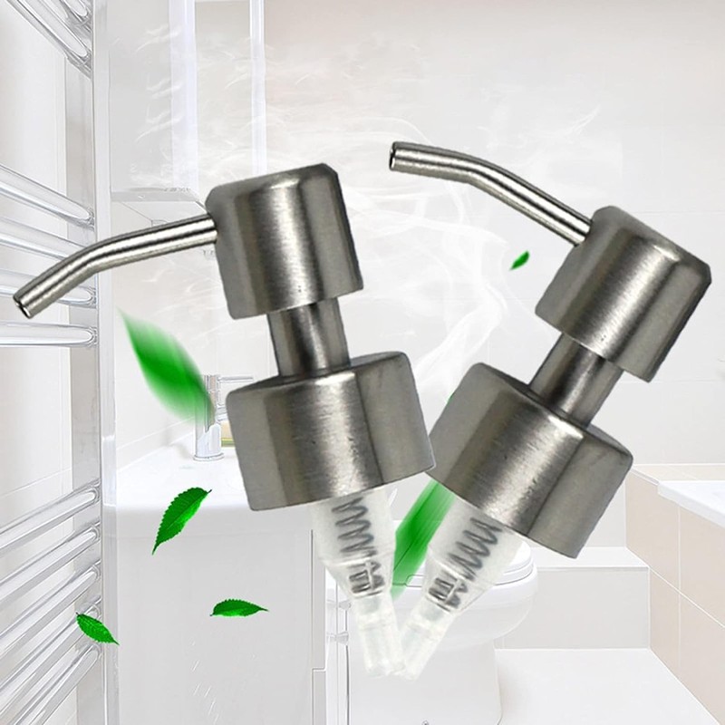 Silver Stainless Steel Minimalist Style Liquid Soap Dispenser for Bathroom