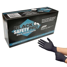 EPPCO Black Safety Pro 6-Mil Black Nitrile Gloves Disposable Powder Free, Latex Free (Medium)
