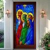 HOMETITUTE Three Wise Blue Religious Privacy Window Cling 17.7x39.3 PVC