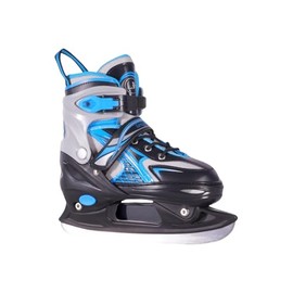 Adjustable Ice Skates for Kids Boys & Girls, 4 Sizes Adjustable, Warm & Comfortable Lining for Beginners-Ages 3-12, Outdoor & Ice Rink Skating Shoes (Blue, Medium (1-4 US))