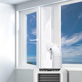 IFORYONLIFE 500CM (197") Protable Air Conditioner Window Seal Universal Casement Window Air Conditioner Kit with Cuff and Zipper Easy to Install for All Air Conditioners