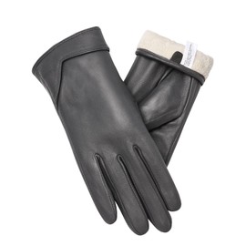 ROSYLINE Winter Gloves for Women Womens Leather Gloves Warm Winter Driving Gloves Touchscreen Grey XL