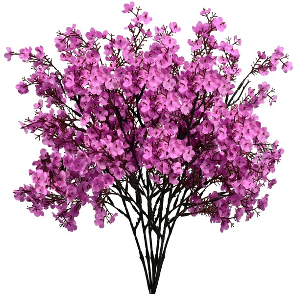 Mandy's Lavender Artificial Baby’s Breath Flowers 6 Bundles Silk Gypsophila