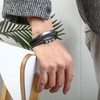 HEIX Adult Multilayer Braised Leather Bracelet Stainless Steel Clasp Gift