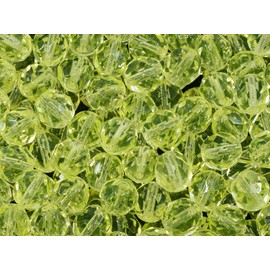 Faceted Fire Polished Pressed Czech Glass Beads 8 mm (0.32 inches), 80130 Uranium Transparent Yellow Pack of 25