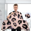 Delantal de peluquería con estampado de leopardo, color rosa, capa