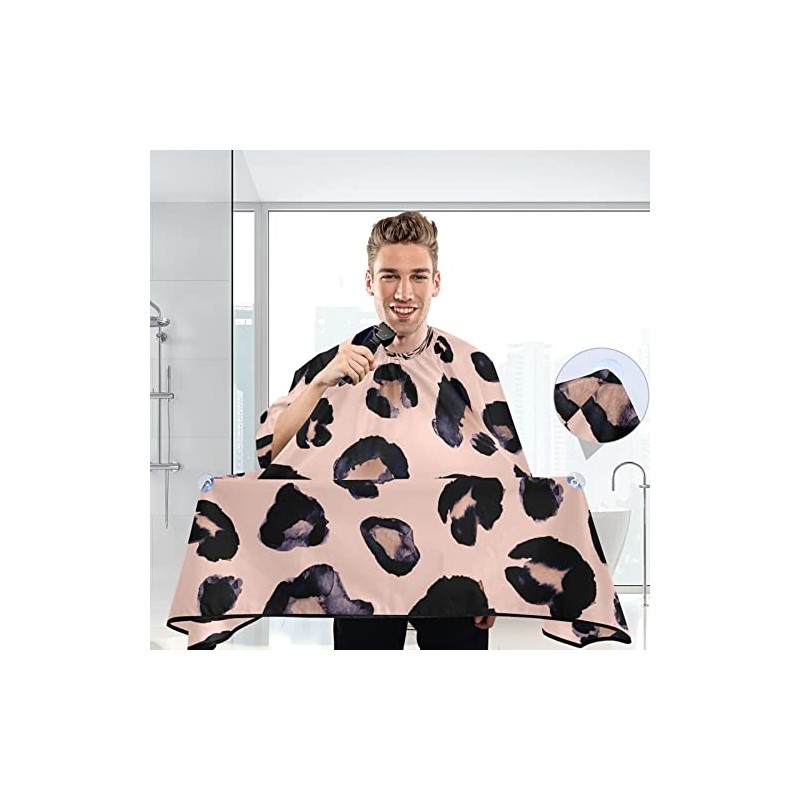 Delantal de peluquería con estampado de leopardo, color rosa, capa