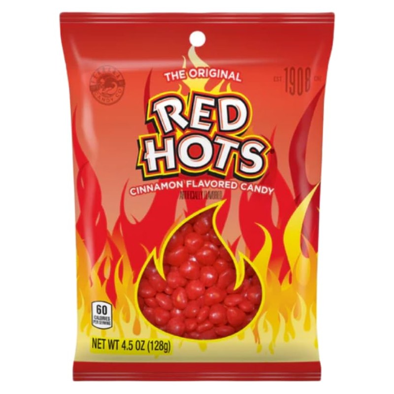 Original Red Hots Cinnamon Flavored Candy 2 Bags (4.5 Oz
