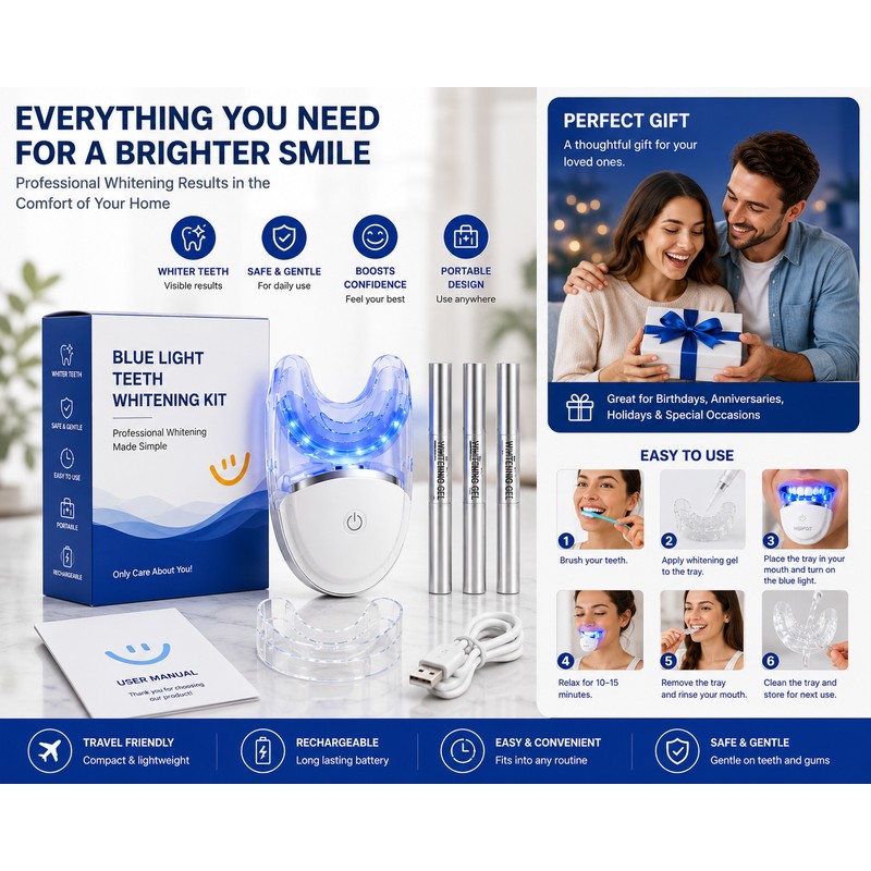 Blue Light Teeth Whitening Device for Home Use – Professional