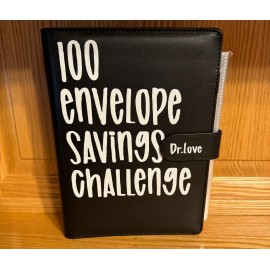 Dr. Love 100 Envelope Savings Challenge Binder Easy & Fun Way to Save $5,050 - Black