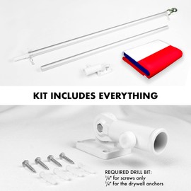 G128-6 Feet Spinning Flagpole (Silver) France 150D Flag Brass Grommets Printed 3x5 ft (Flag Included) Aluminum Flag Pole