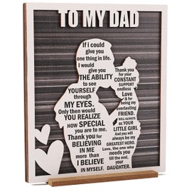 Christmas Gifts for Dad from Daughter, Dad Gift from Daughter on Birthday, Thanksgiving, Valentine’s & Father’s Day, Rustic Dad and Daughter Hug Sign