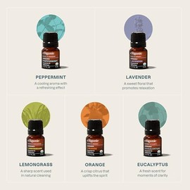 Cliganic Set de 5 Aceites Esenciales Orgánicos para Difusor, 15 ml c/u