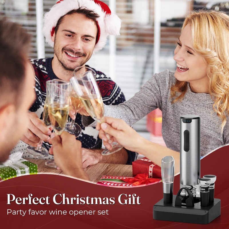 HomeHacks Electric Wine Opener, Automatic Wine Opener with Foil Cutter,