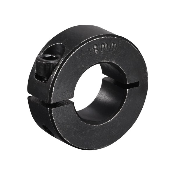 uxcell Shaft Collar Single Split Carbon Steel Clamp Collar Shaft Collar with Set Screw 0.7 inch (18 mm) Inner Diameter Black