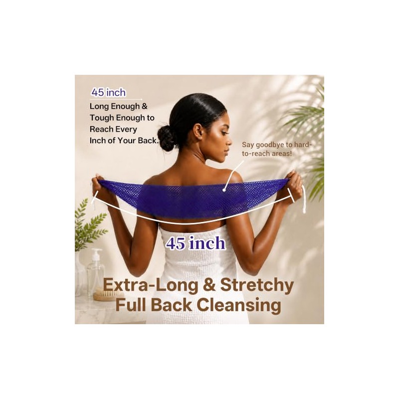 Esponja de red africana para la ducha, 2 esponjas exfoliantes