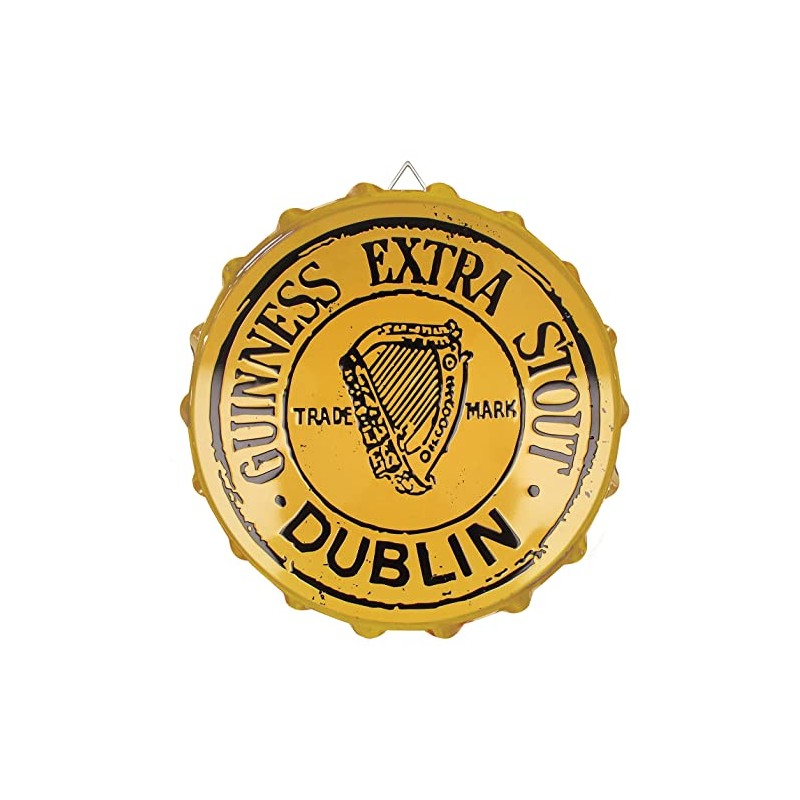 Guinness - Metal Sign Bottle Cap - Extra Stout Cream