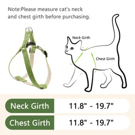 Cat Harness for Walking Escape Proof Linen Fabric Adjustable Pet Vest Harness Comfortable Soft Lightweight Harness for Cats and Dogs Flaxen M