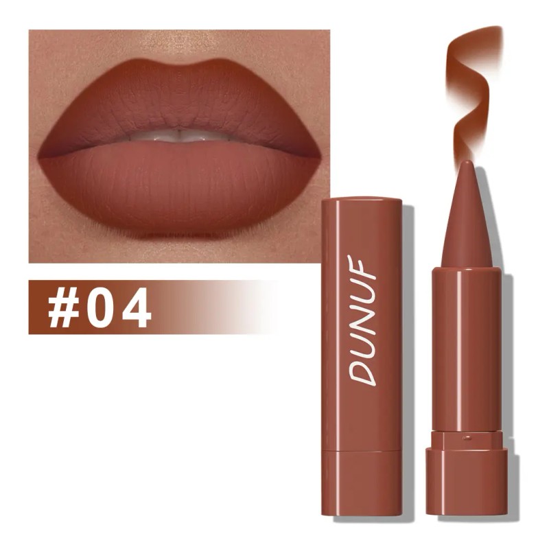 Labial Mate Duradero Dunuf 1 Pieza Tono Mate Puntiagudo