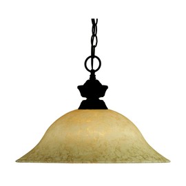 Z-Lite 100701BRZ-GM16 One Light Pendant, Metal Frame, Bronze Finish and Golden Mottle Shade of Glass Material