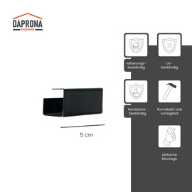 DAPRONA Snow guard connector, snow guard, snow guard, 5 cm, black, connecting several snow guards, TÜV Rheinland certified