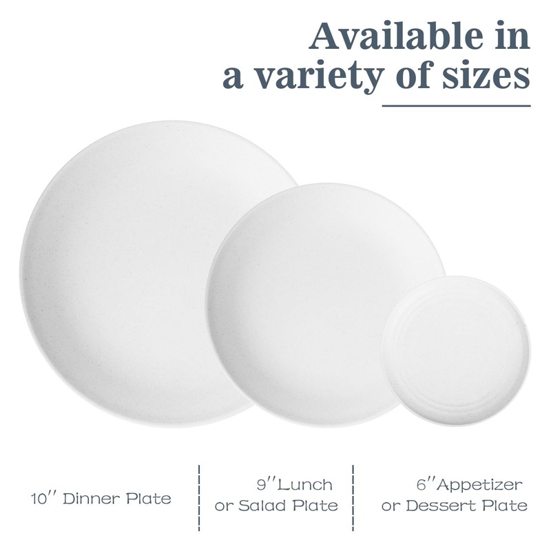 BUSOKIP Wheat Straw Dinnerware Sets - 40 PCS Unbreakable Plates
