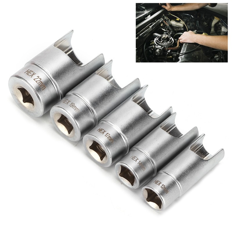 3/8inD Elbow Connector Socket Set Fitting Kit Chrome Alum Car