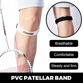 KIRZAX 2 Pack Patella Tendon Knee Pads, Adjustable Knee Pads for Men and Women, Patella Tendon Pads for Football, Basketball, Running, Tennis, Tendonitis, Volleyball and Squatting