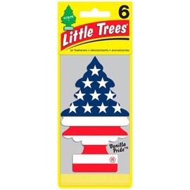 LITTLE TREES Car Air Freshener | Hanging Paper Tree for Home or Car | Vanilla Pride | 6 Pack