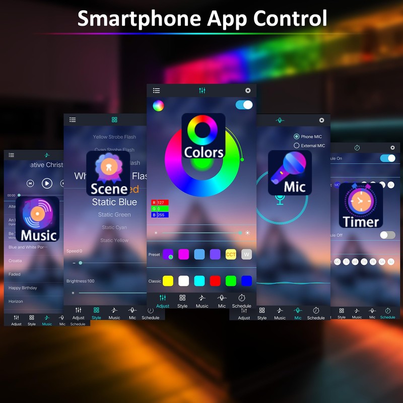 LAFULIT 10 PCS RGB Under Cabinet Lights Kit, App and