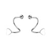 Double Heart Stud Silver Earrings for Women Small Hoop Earrings