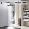 BRIGHT SHOWERS 16-Inch Shower Head Extension Arm with Flange, L