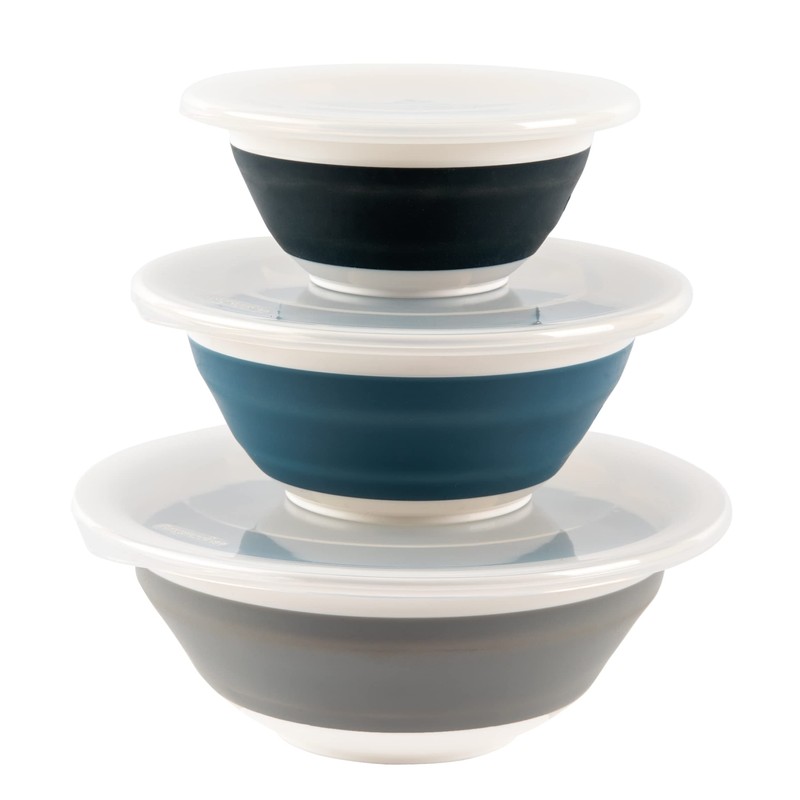 Progressive Prepworks Thinstore Collapsible Prep/Storage Bowls with Lids - Set